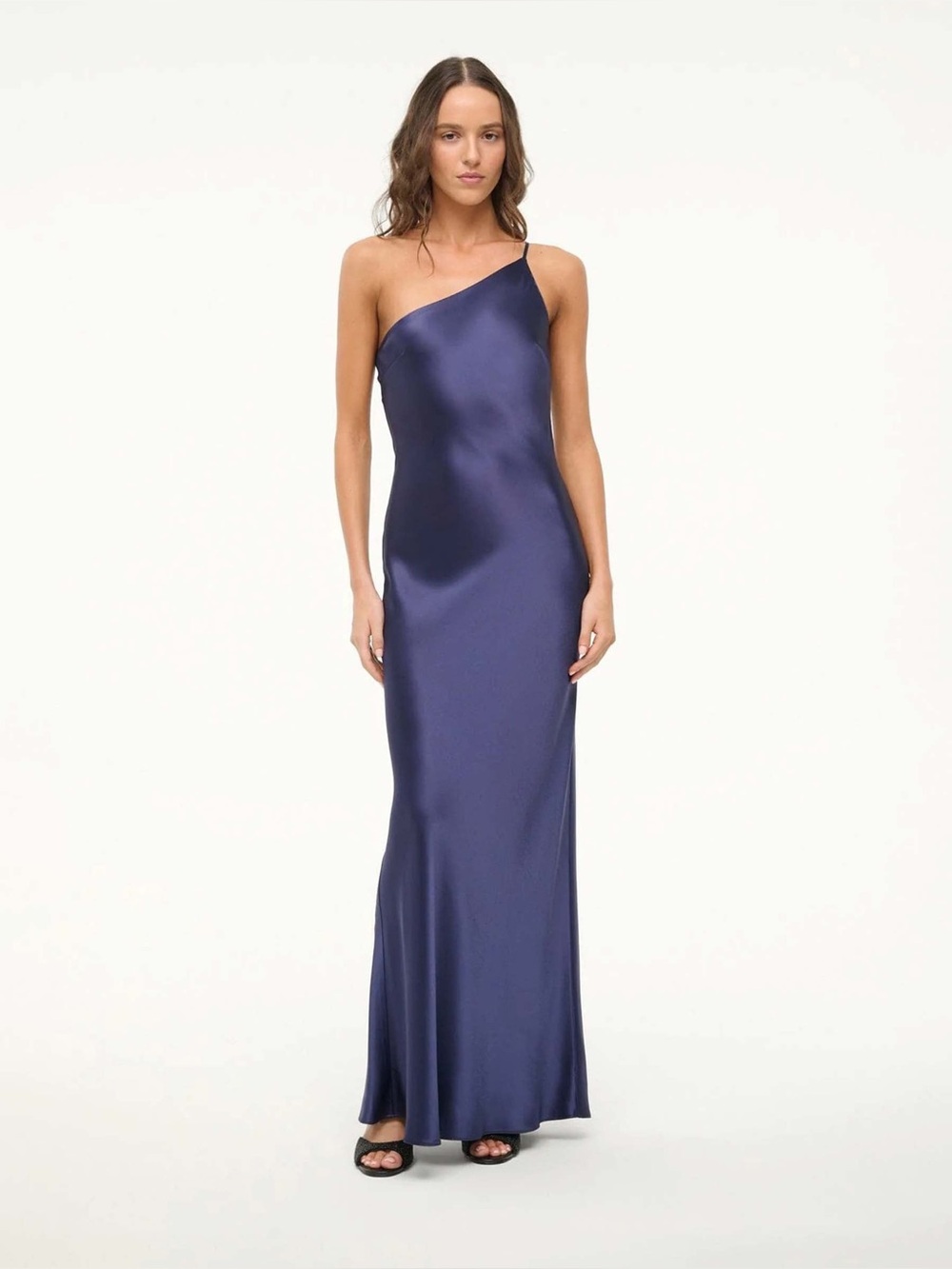 Staud 4 Elodie Maxi Dress Navy Blue Slip